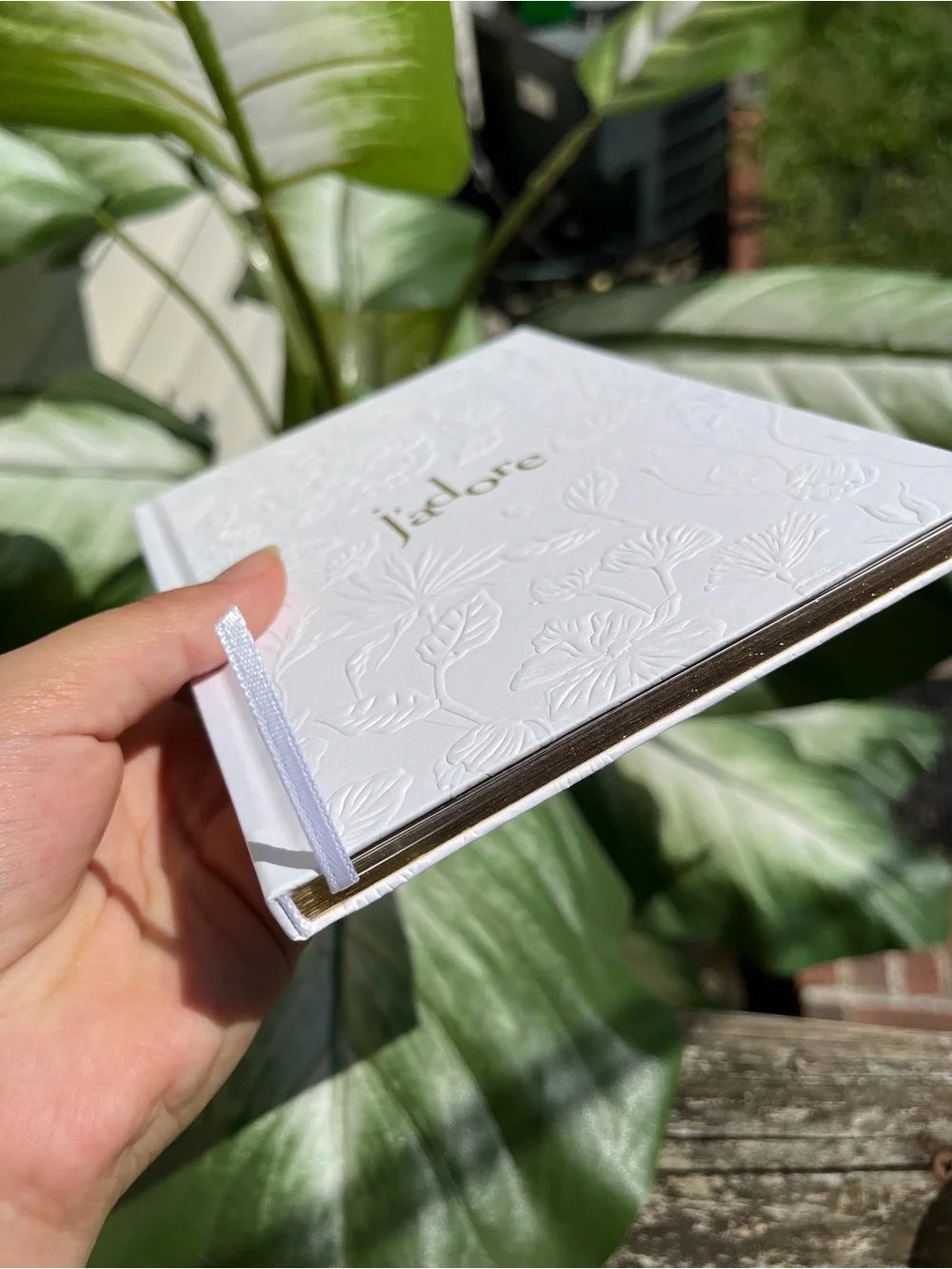 Dior white notebook